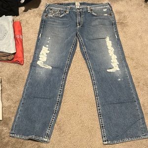 Used true religion men blue jeans size 42